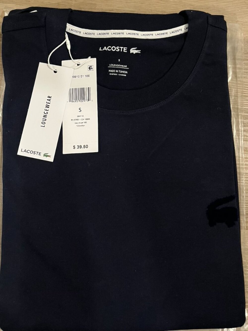 Lacoste Navy Blue CrewNeck T-Shirt RN87651 Original Retail 39.50